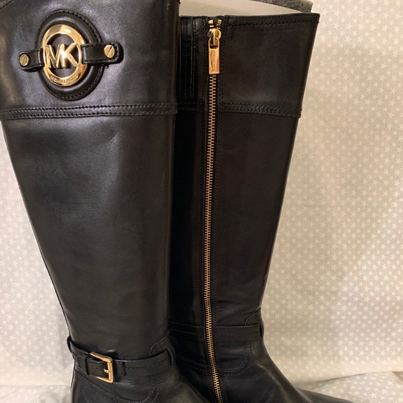 Michael Kors Stockard leather knee high boots-black-size 5.5 - Picture 1 of 10